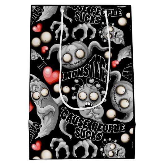 私はモンスターが人々の最低原因 ミディアムペーパーバッグ (裏面)