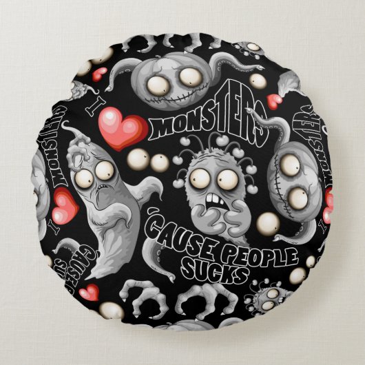 私はモンスターが人々の最低原因 ラウンドクッション (正面)