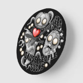 私はモンスターが人々の最低原因 ラウンド壁時計 (傾斜)