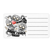 私はモンスターが人々の最低原因 ラベル (正面)