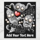 私はモンスターが人々の最低原因 ワインラベル (シングルラベル)