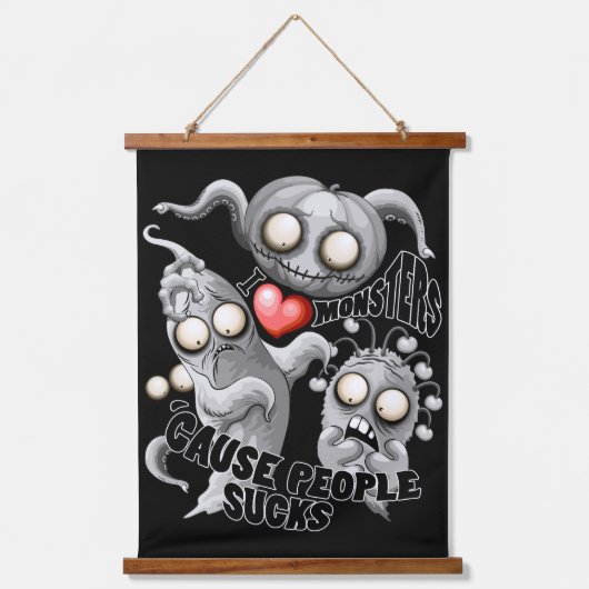 私はモンスターが人々の最低原因 吊り下げ型タペストリー (正面)