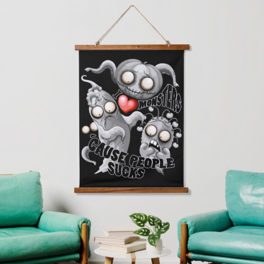 私はモンスターが人々の最低原因 吊り下げ型タペストリー (リビング)