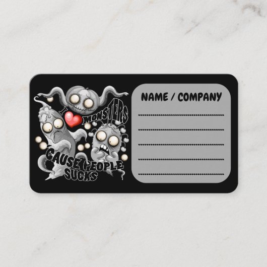 私はモンスターが人々の最低原因 名刺 (正面)