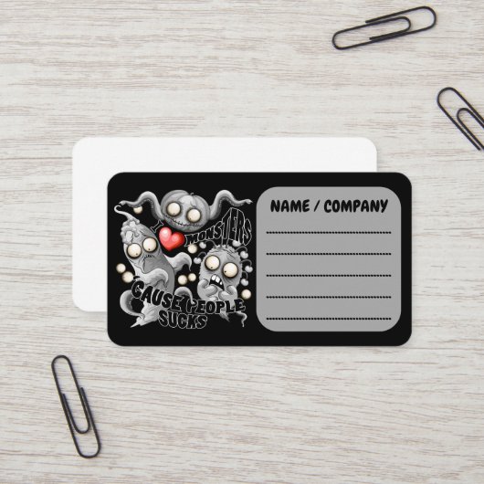 私はモンスターが人々の最低原因 名刺 (正面/裏面インサイチュ)