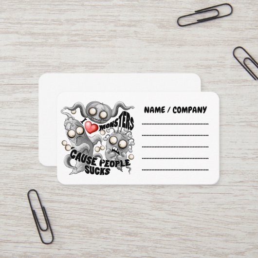 私はモンスターが人々の最低原因 名刺 (正面/裏面インサイチュ)