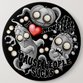 私はモンスターが人々の最低原因 缶バッジ (正面)