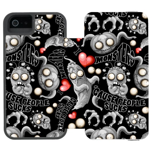 私はモンスターが人々の最低原因 INCIPIO iPhoneウォレットケース (フォリオ Open)