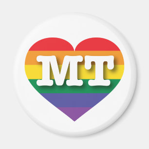 私はモンタナゲイプライドレインボーハート マグネット