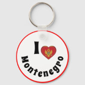 私はモンテネグロを愛している&ハート – 旅行/スポーツ キーホルダー (正面)