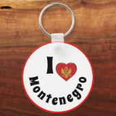 私はモンテネグロを愛している&ハート – 旅行/スポーツ キーホルダー (正面)