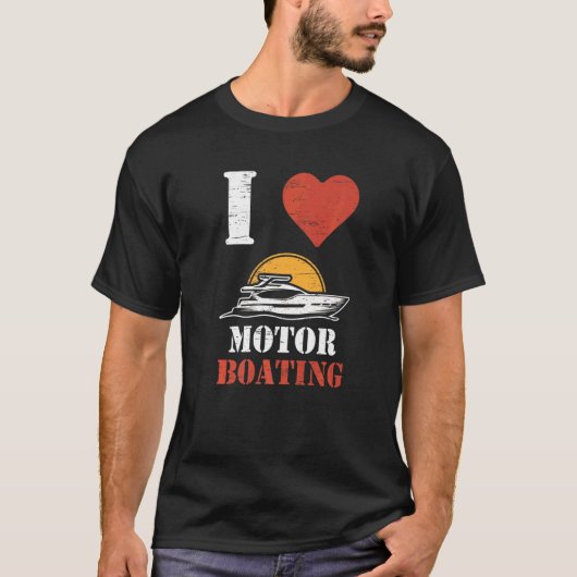 私はモーターボート帆船パドリングローイングサイ大好き Tシャツ (正面)