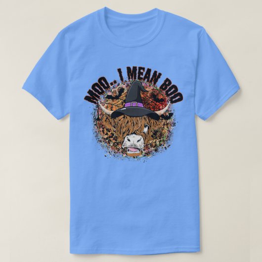 私はモーブカウウィッチハットカントリー女の子ハロウィーを意味する Tシャツ (デザイン正面)