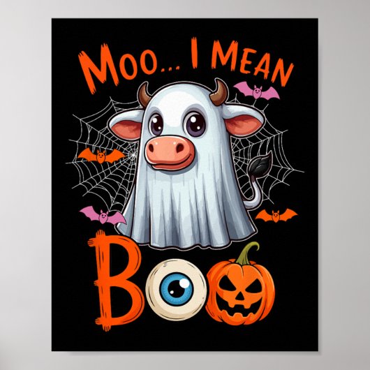私はモーブハロウィーン農家カウコスプレBoo Ghを意味する ポスター (正面)