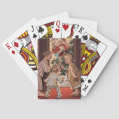 私はモーミーサンタクロースキスをするのクリスマスの休日を見た トランプ (裏面)