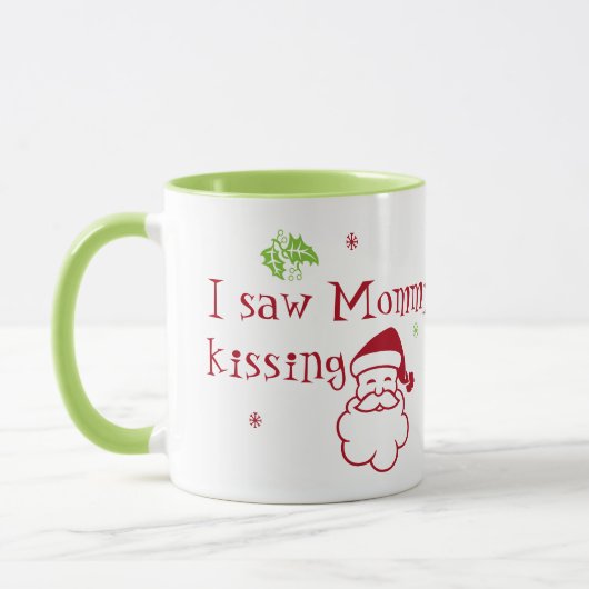 私はモーミーサンタクロースキスをするマグを見た マグカップ (左)