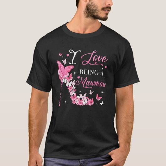 私はモームハイヒール蝶の母 Tシャツ (正面)