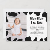 私はモー2モー歳の誕生日招待状 招待状 (正面)