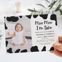 私はモー2モー歳の誕生日招待状 招待状