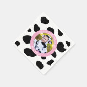 私はモー2牛プリントファームガール誕生日写真 スタンダードカクテルナプキン (角)