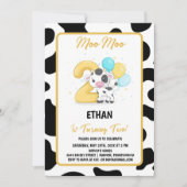 私はモー2牛2歳の誕生日パーティー 招待状 (正面)