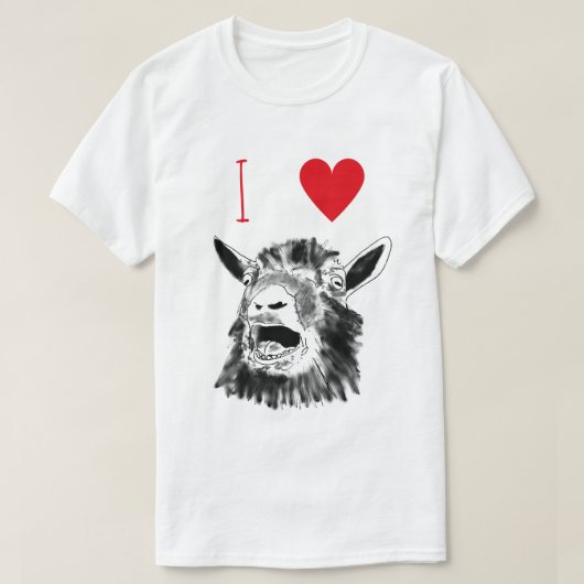 私はヤギが叫おもしろいぶ動物のスケッチアートが大好き Tシャツ (デザイン正面)