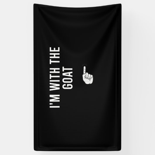 私はヤギのハロウィーンの衣装パーティーヤギと一緒にいる 横断幕 (縦)