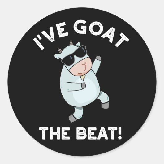 私はヤギのビートおもしろい動物プンダークBG ラウンドシール (正面)