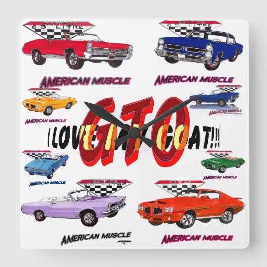 私はヤギの壁時計が大好き スクエア壁時計 (正面)