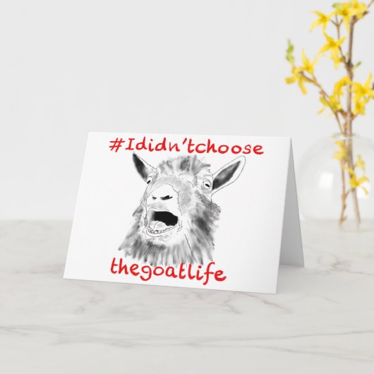 私はヤギの生命おもしろいな動物の芸術を選びませんでした カード (黄色い花)