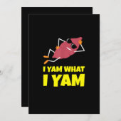 私はヤムだ!感謝祭のサツマイモのスローガンデザイン シーズンカード (正面/裏面)