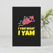 私はヤムだ!感謝祭のサツマイモのスローガンデザイン シーズンカード (スタンド正面)