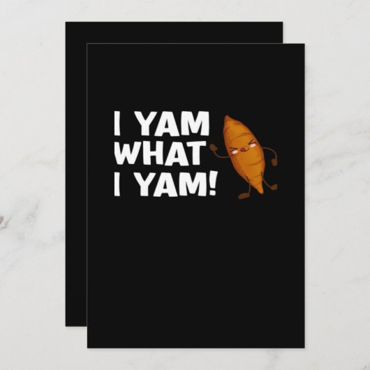 私はヤム ヤム 面白い食べ物好き クラシック シーズンカード (正面/裏面)