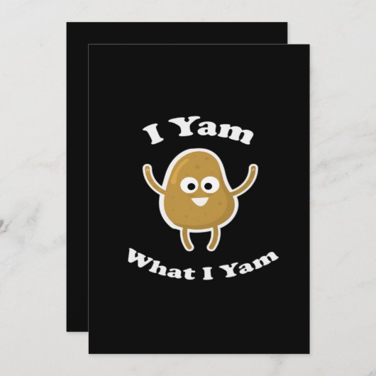 私はヤム・ワット・アイ・ヤム 面白い サツマイモ 感謝祭 D シーズンカード (正面/裏面)