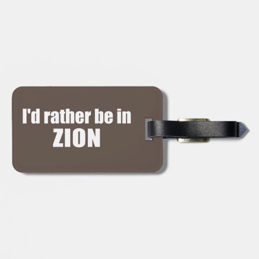 私はユタ州のシオン国立公園に居たい ラゲッジタグ (裏面横)