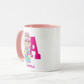 私はユニコーンかわいいチビ(小さくかわいく書いた感じ)女の子ギフト名 マグカップ (正面左)