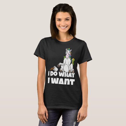 私はユニコーンが欲しいこ怒とをする Tシャツ (正面フル)