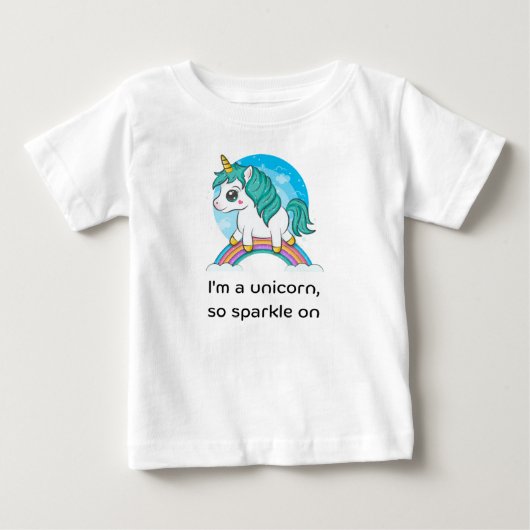 私はユニコーンです ベビーTシャツ (正面)