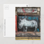 私はユニコーンでショレディッチ・グラフィティ(ロンドン) ポストカード (正面/裏面)