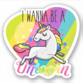 私はユニコーンになりたい シール (正面)