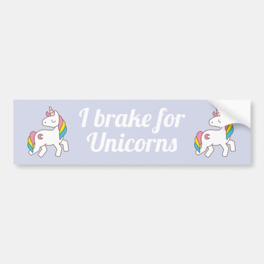私はユニコーンにブレーキをかける バンパーステッカー (正面)