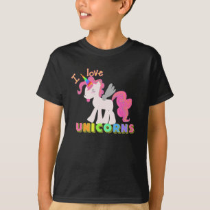 私はユニコーンのワイシャツを愛します! 子供のかわいいユニコーンのワ Tシャツ