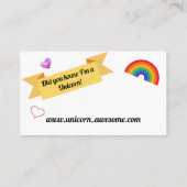 私はユニコーンの名刺です 名刺 (裏面)