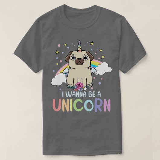 私はユニコーンの虹の子犬の魔法ギフトになりたい Tシャツ (デザイン正面)