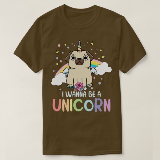 私はユニコーンの虹の子犬の魔法ギフトになりたい Tシャツ (デザイン正面)