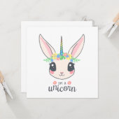 私はユニコーン・バニー(女の子にはかわいいアート)だ カード (正面/裏面インサイチュ)