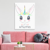 私はユニコーン・バニー（女の子にはかわいいアート）だ キャンバスプリント (インサイチュ (リビング))