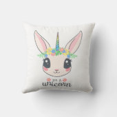 私はユニコーン・バニー（女の子にはかわいいアート）だ クッション (裏面)