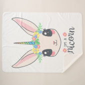 私はユニコーン・バニー（女の子にはかわいいアート）だ シェルパブランケット (正面(横))