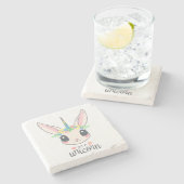 私はユニコーン・バニー（女の子にはかわいいアート）だ ストーンコースター (横)